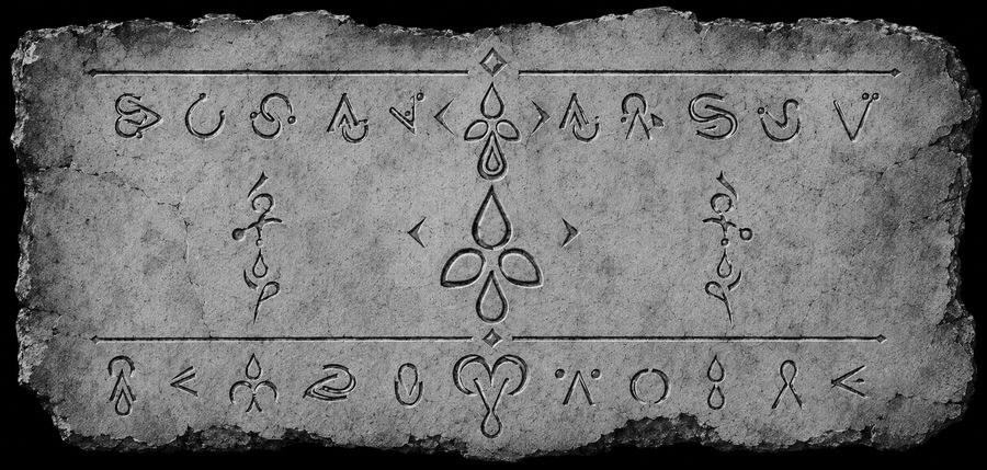 A carved stone tablet bearing the runes of Miljah.